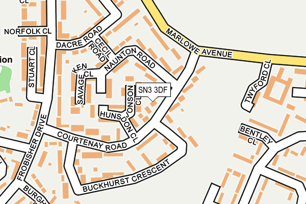 SN3 3DF map - OS OpenMap – Local (Ordnance Survey)