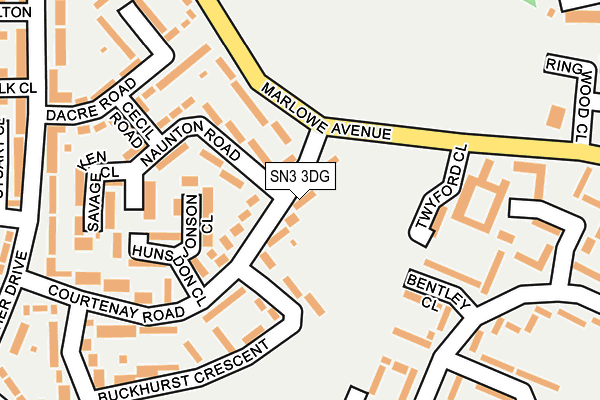 SN3 3DG map - OS OpenMap – Local (Ordnance Survey)