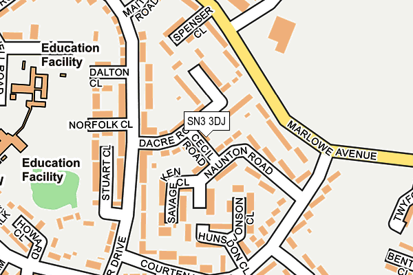 SN3 3DJ map - OS OpenMap – Local (Ordnance Survey)