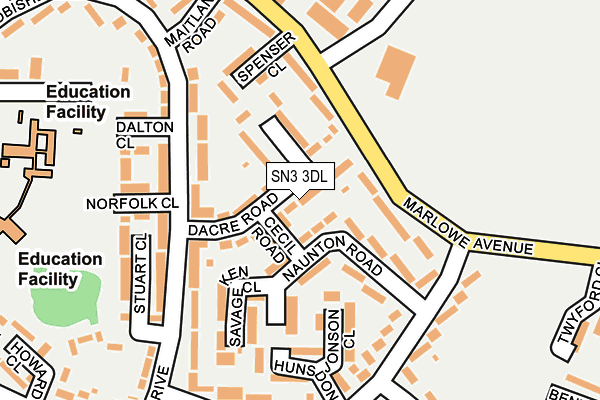 SN3 3DL map - OS OpenMap – Local (Ordnance Survey)