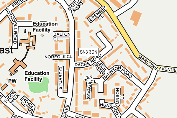 SN3 3DN map - OS OpenMap – Local (Ordnance Survey)