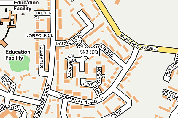 SN3 3DQ map - OS OpenMap – Local (Ordnance Survey)