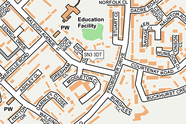 SN3 3DT map - OS OpenMap – Local (Ordnance Survey)