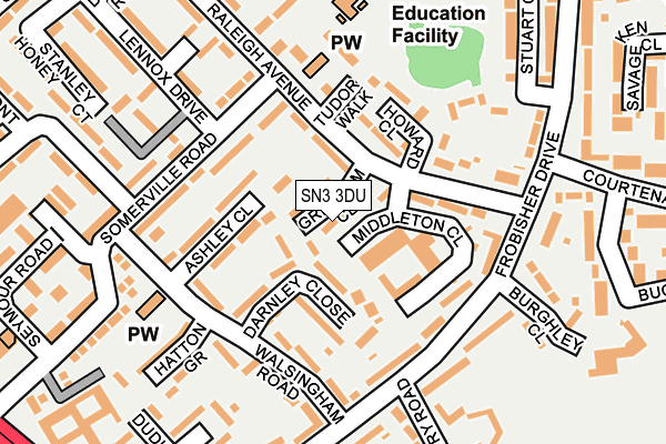 SN3 3DU map - OS OpenMap – Local (Ordnance Survey)