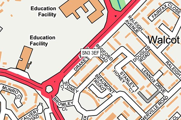 SN3 3EF map - OS OpenMap – Local (Ordnance Survey)