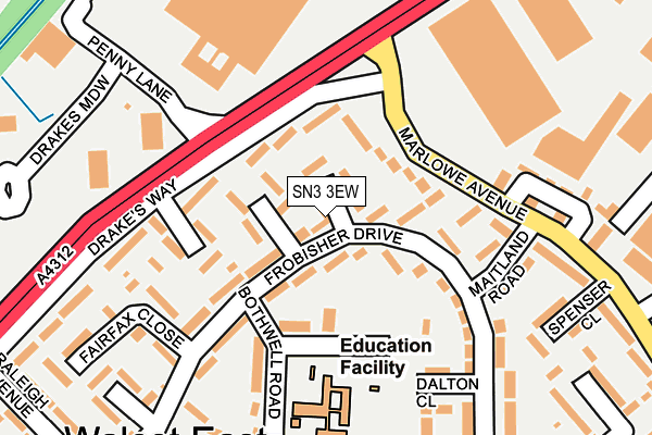 SN3 3EW map - OS OpenMap – Local (Ordnance Survey)