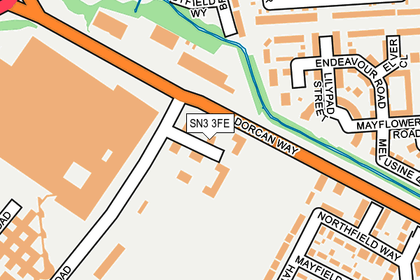 SN3 3FE map - OS OpenMap – Local (Ordnance Survey)