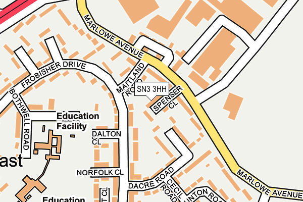 SN3 3HH map - OS OpenMap – Local (Ordnance Survey)