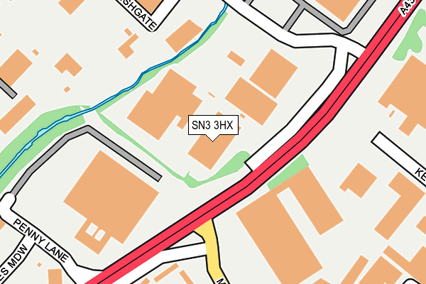 SN3 3HX map - OS OpenMap – Local (Ordnance Survey)
