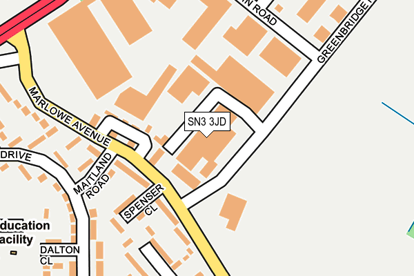 SN3 3JD map - OS OpenMap – Local (Ordnance Survey)