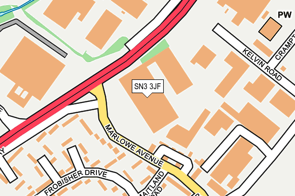 SN3 3JF map - OS OpenMap – Local (Ordnance Survey)