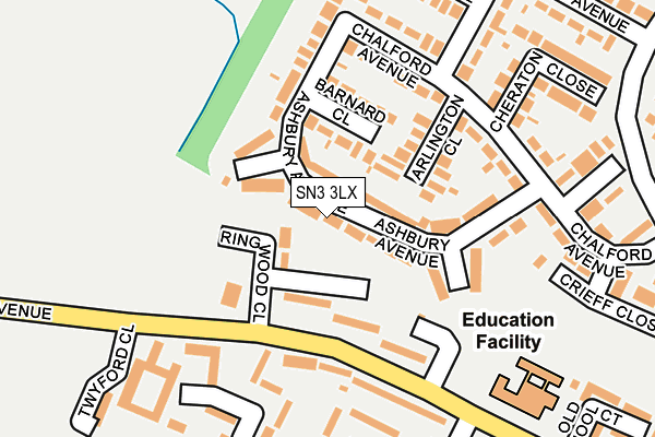 SN3 3LX map - OS OpenMap – Local (Ordnance Survey)