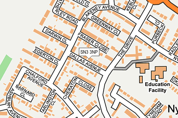 SN3 3NP map - OS OpenMap – Local (Ordnance Survey)