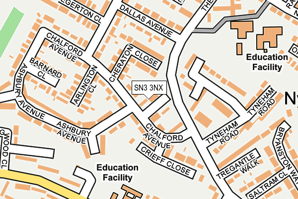 SN3 3NX map - OS OpenMap – Local (Ordnance Survey)