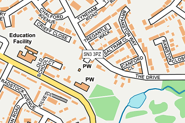 SN3 3PZ map - OS OpenMap – Local (Ordnance Survey)