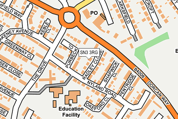 SN3 3RG map - OS OpenMap – Local (Ordnance Survey)