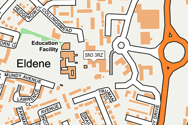 SN3 3RZ map - OS OpenMap – Local (Ordnance Survey)