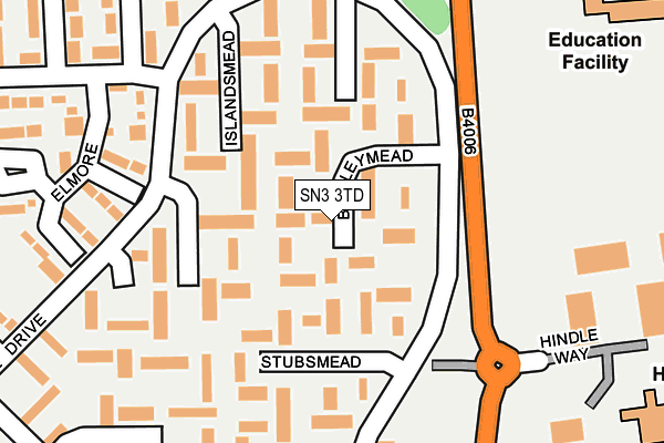 SN3 3TD map - OS OpenMap – Local (Ordnance Survey)