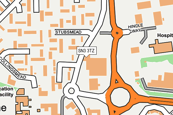 SN3 3TZ map - OS OpenMap – Local (Ordnance Survey)