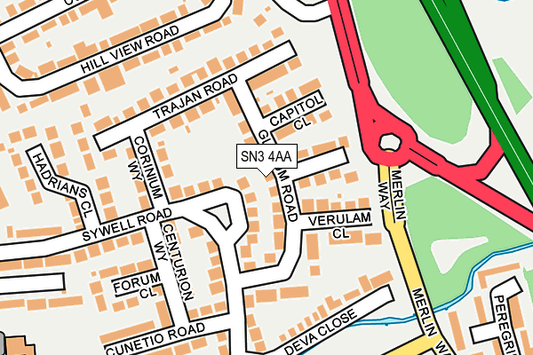SN3 4AA map - OS OpenMap – Local (Ordnance Survey)
