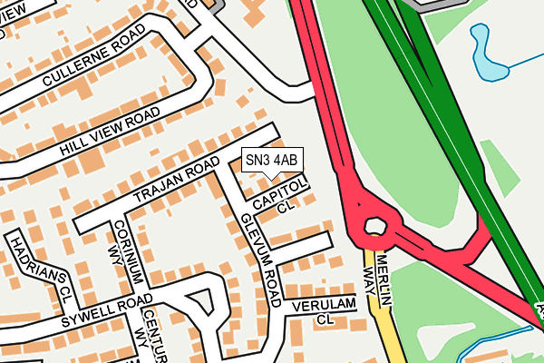SN3 4AB map - OS OpenMap – Local (Ordnance Survey)