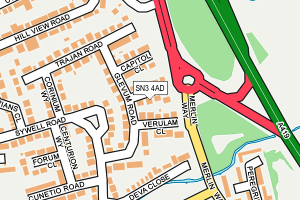 SN3 4AD map - OS OpenMap – Local (Ordnance Survey)