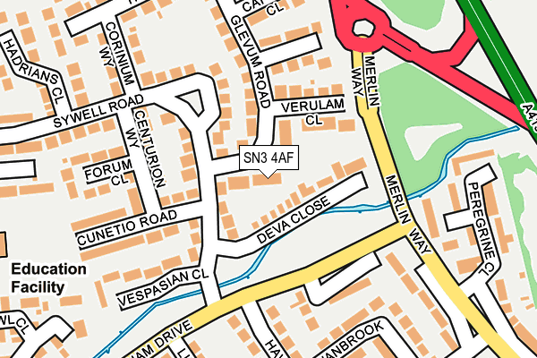 SN3 4AF map - OS OpenMap – Local (Ordnance Survey)