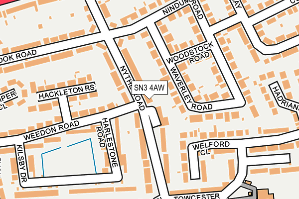SN3 4AW map - OS OpenMap – Local (Ordnance Survey)