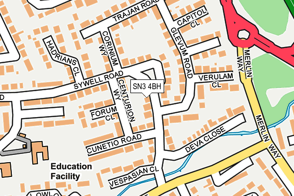 SN3 4BH map - OS OpenMap – Local (Ordnance Survey)