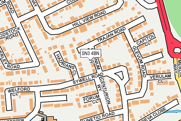 SN3 4BN map - OS OpenMap – Local (Ordnance Survey)