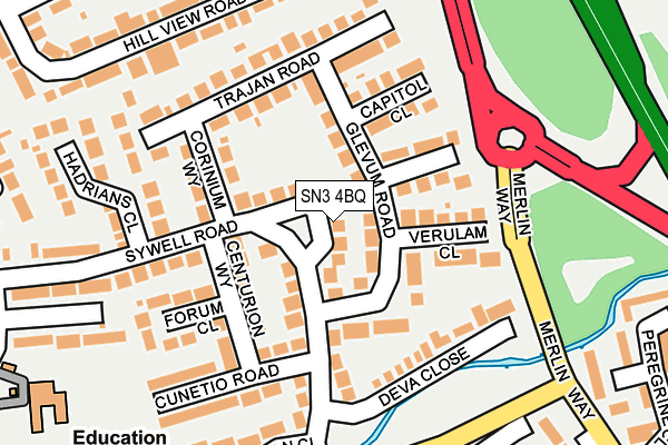SN3 4BQ map - OS OpenMap – Local (Ordnance Survey)