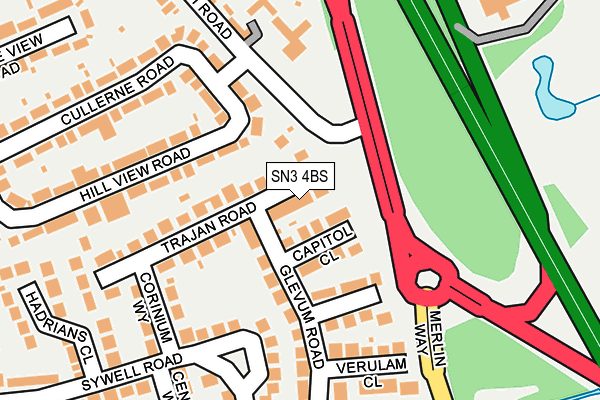 SN3 4BS map - OS OpenMap – Local (Ordnance Survey)
