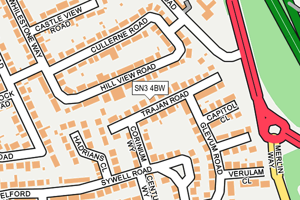 SN3 4BW map - OS OpenMap – Local (Ordnance Survey)