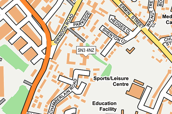 SN3 4NZ map - OS OpenMap – Local (Ordnance Survey)