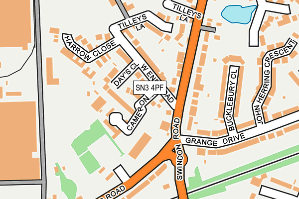 SN3 4PF map - OS OpenMap – Local (Ordnance Survey)