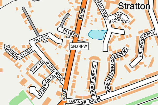 SN3 4PW map - OS OpenMap – Local (Ordnance Survey)
