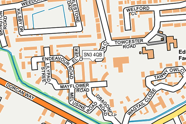 SN3 4QB map - OS OpenMap – Local (Ordnance Survey)