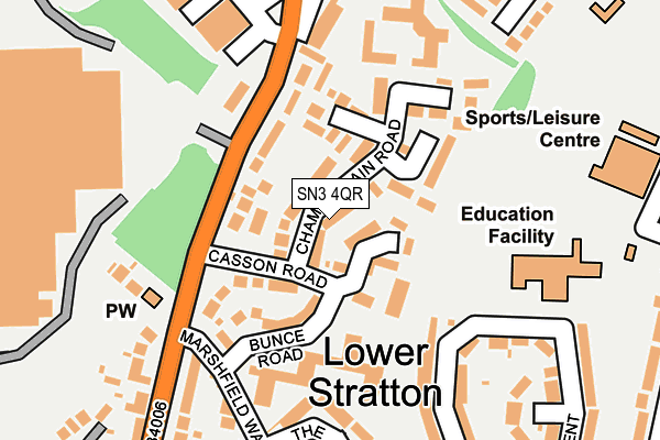 SN3 4QR map - OS OpenMap – Local (Ordnance Survey)