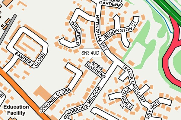 SN3 4UD map - OS OpenMap – Local (Ordnance Survey)