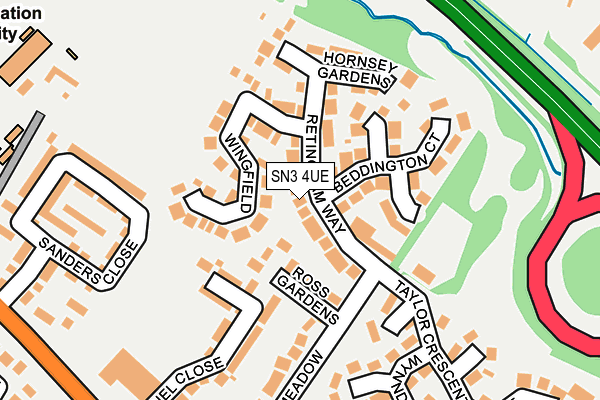 SN3 4UE map - OS OpenMap – Local (Ordnance Survey)