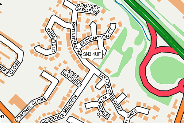 SN3 4UF map - OS OpenMap – Local (Ordnance Survey)