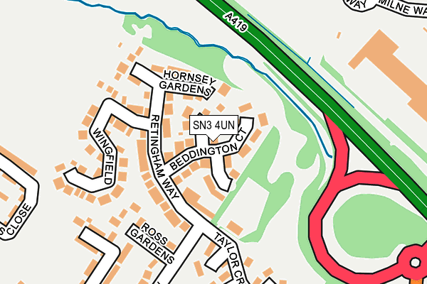 SN3 4UN map - OS OpenMap – Local (Ordnance Survey)