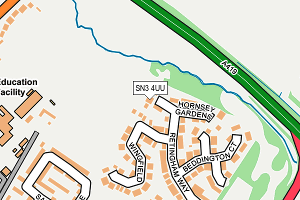 SN3 4UU map - OS OpenMap – Local (Ordnance Survey)