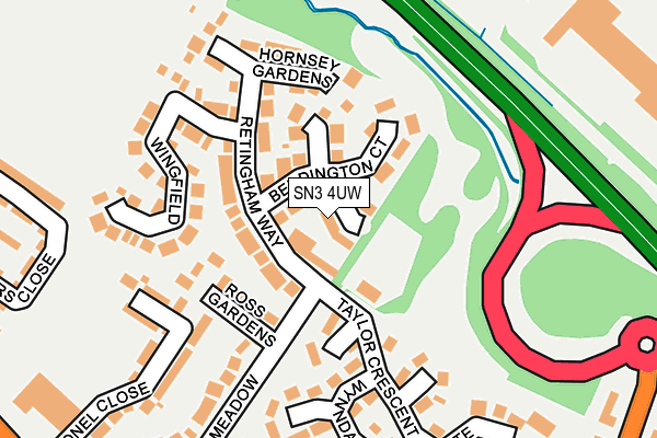 SN3 4UW map - OS OpenMap – Local (Ordnance Survey)