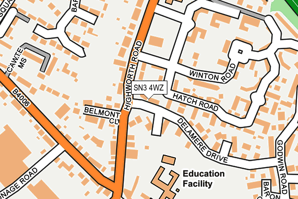 SN3 4WZ map - OS OpenMap – Local (Ordnance Survey)
