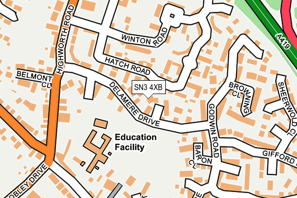 SN3 4XB map - OS OpenMap – Local (Ordnance Survey)