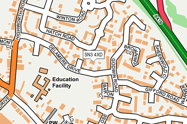 SN3 4XD map - OS OpenMap – Local (Ordnance Survey)