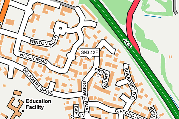 SN3 4XF map - OS OpenMap – Local (Ordnance Survey)