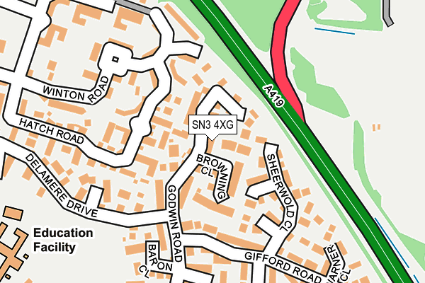 SN3 4XG map - OS OpenMap – Local (Ordnance Survey)