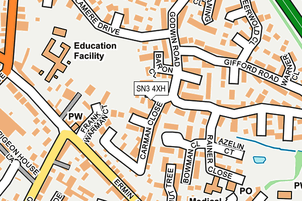 SN3 4XH map - OS OpenMap – Local (Ordnance Survey)